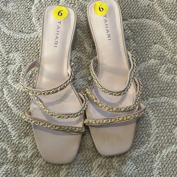 Tahari Pink and Gold Slide Sandals NWT - Picture 4 of 10